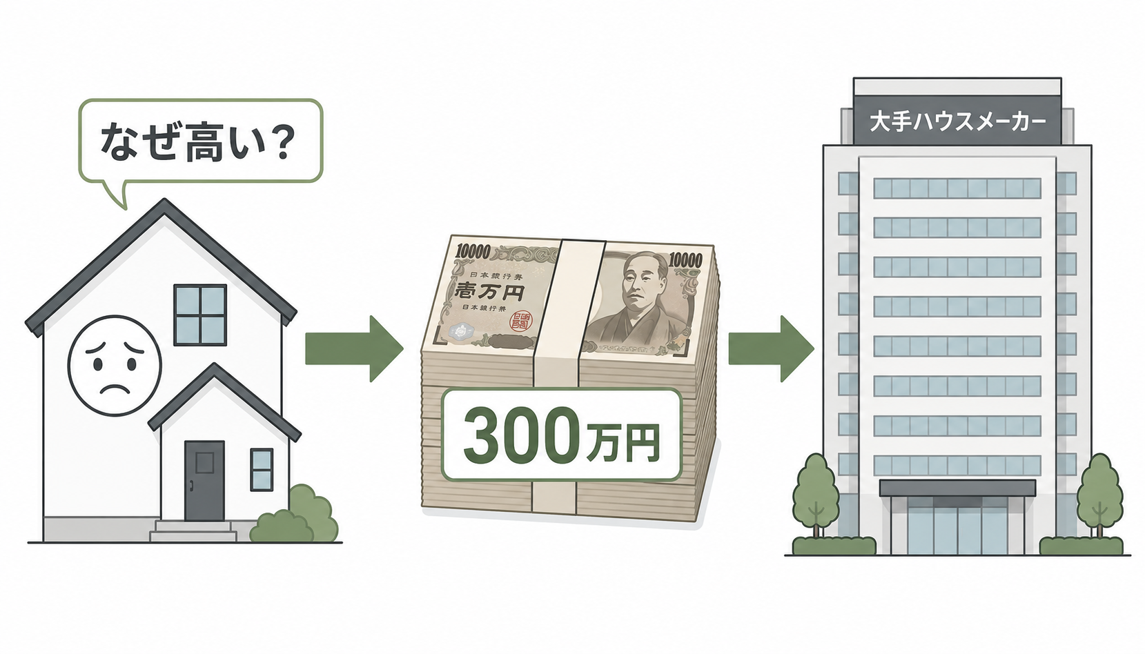 ハウスメーカーの外壁塗装費が300万円になる仕組み