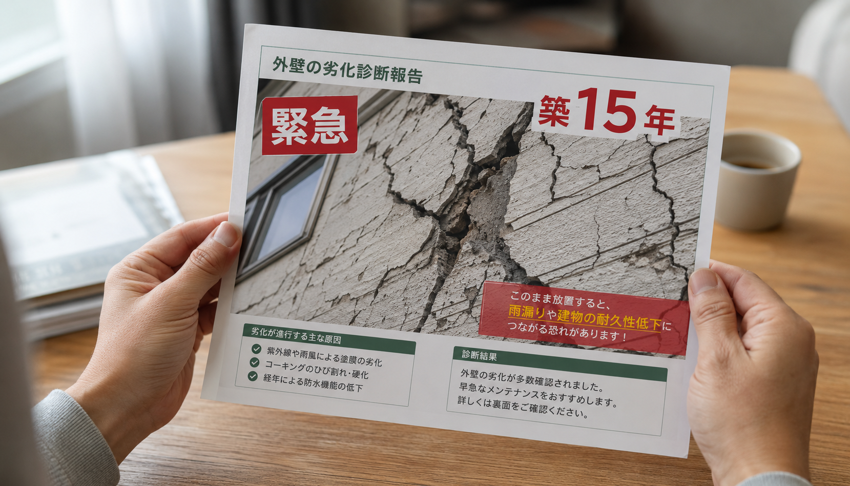 誇張された写真で不安を煽る典型的手法