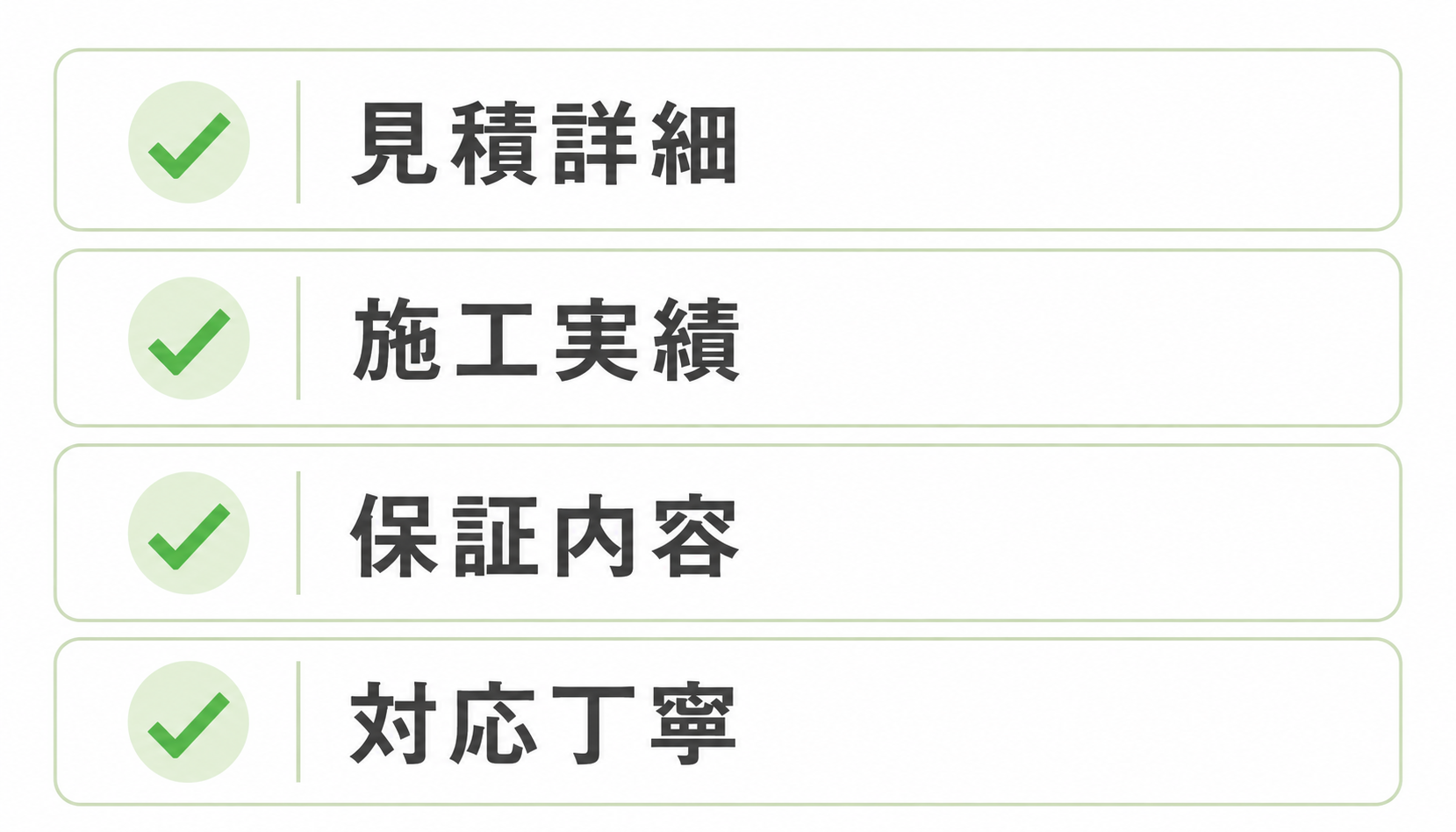 信頼できる業者の4つのチェックポイント