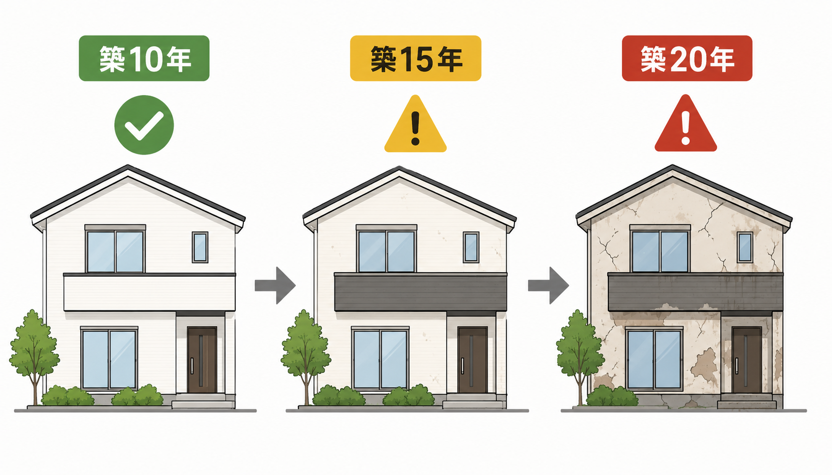 築年数による外壁塗装の必要性の目安