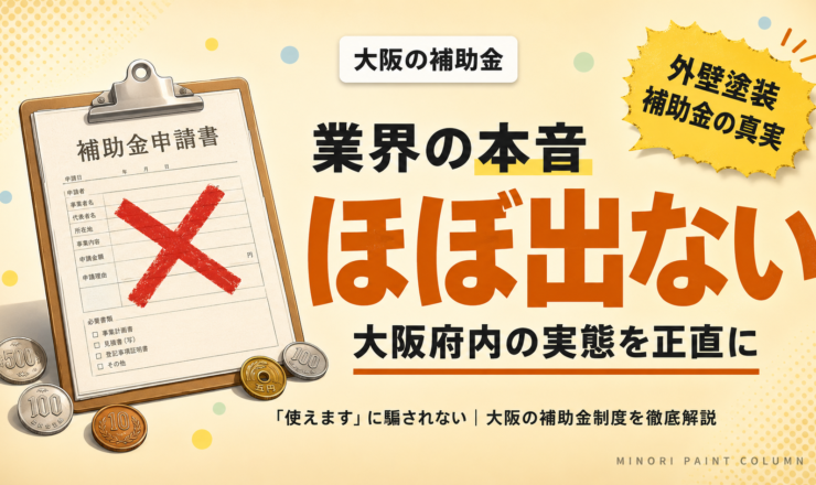 大阪の外壁塗装補助金まとめ｜実は「ほぼ出ない」業界の本音