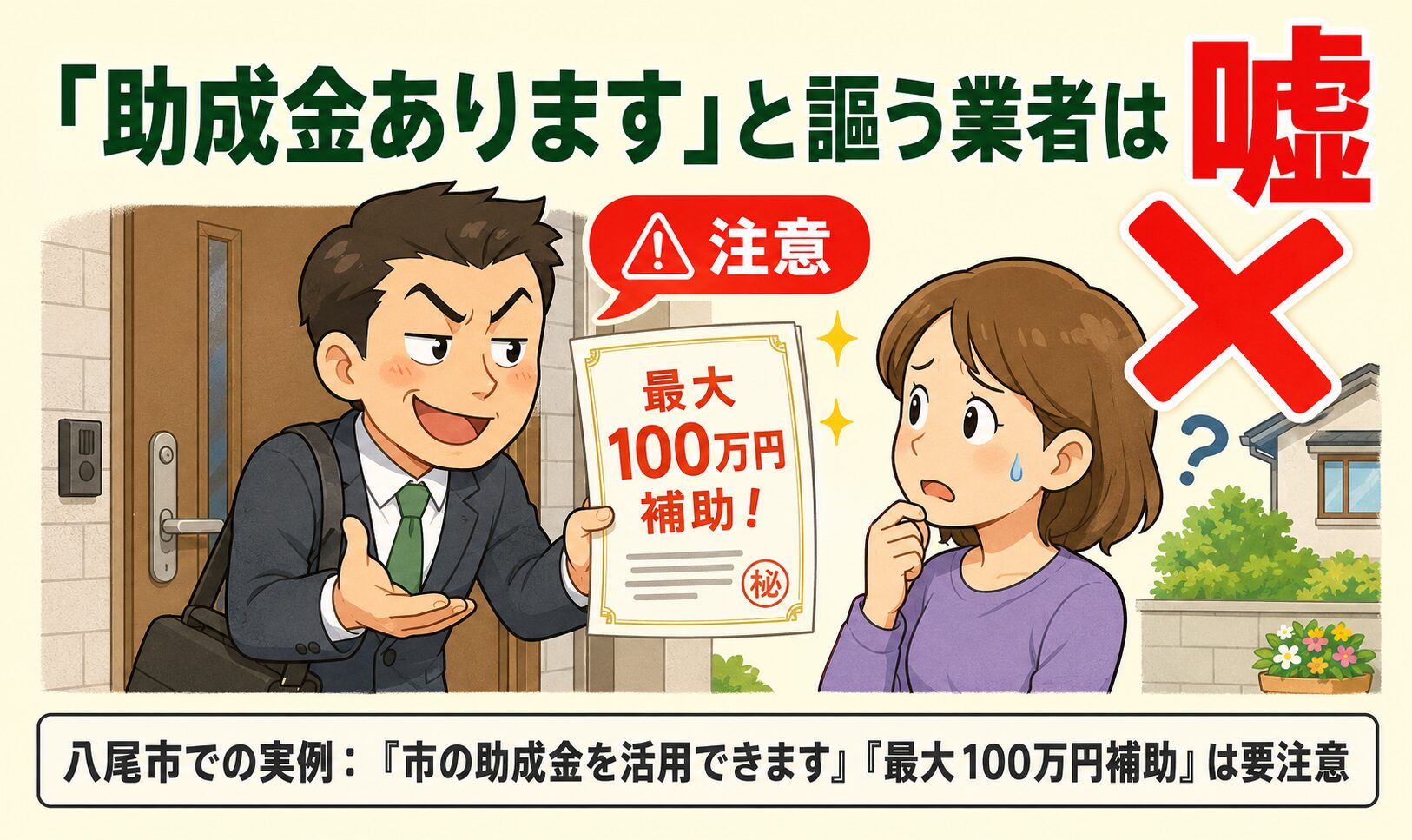 助成金商法の警告