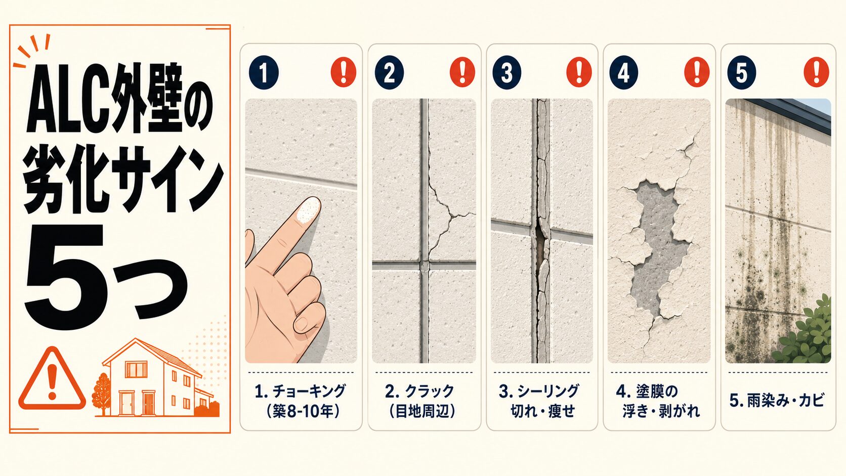 ALC外壁の劣化サイン