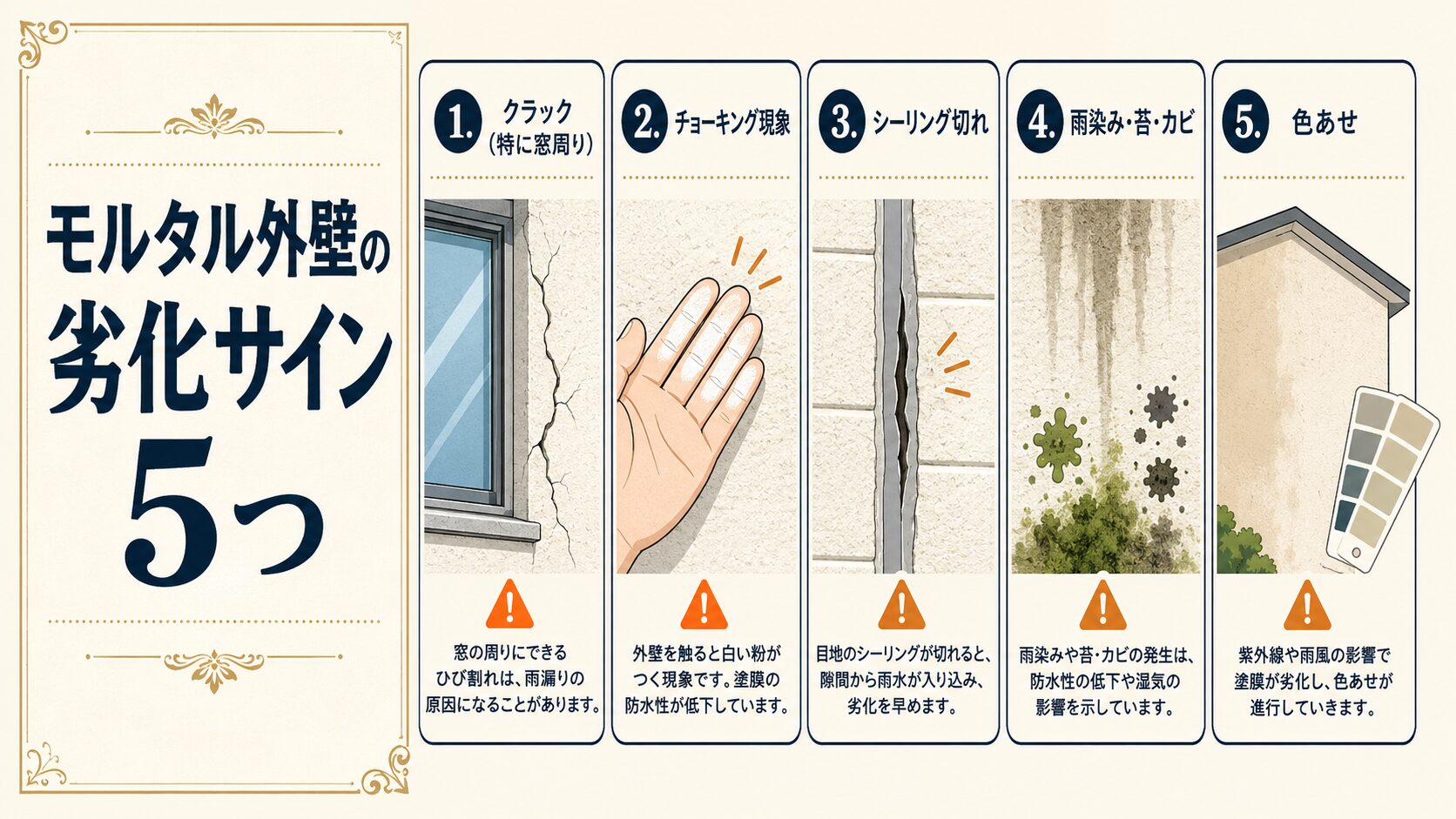 モルタル外壁の劣化サイン