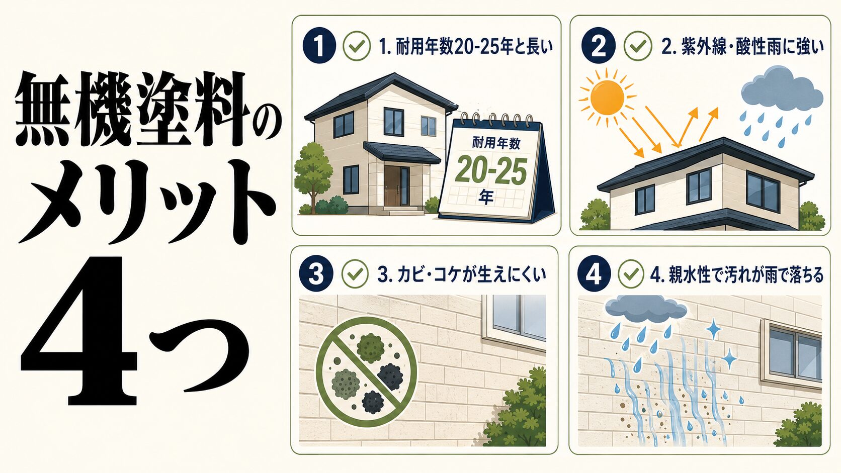 無機塗料のメリット4つ
