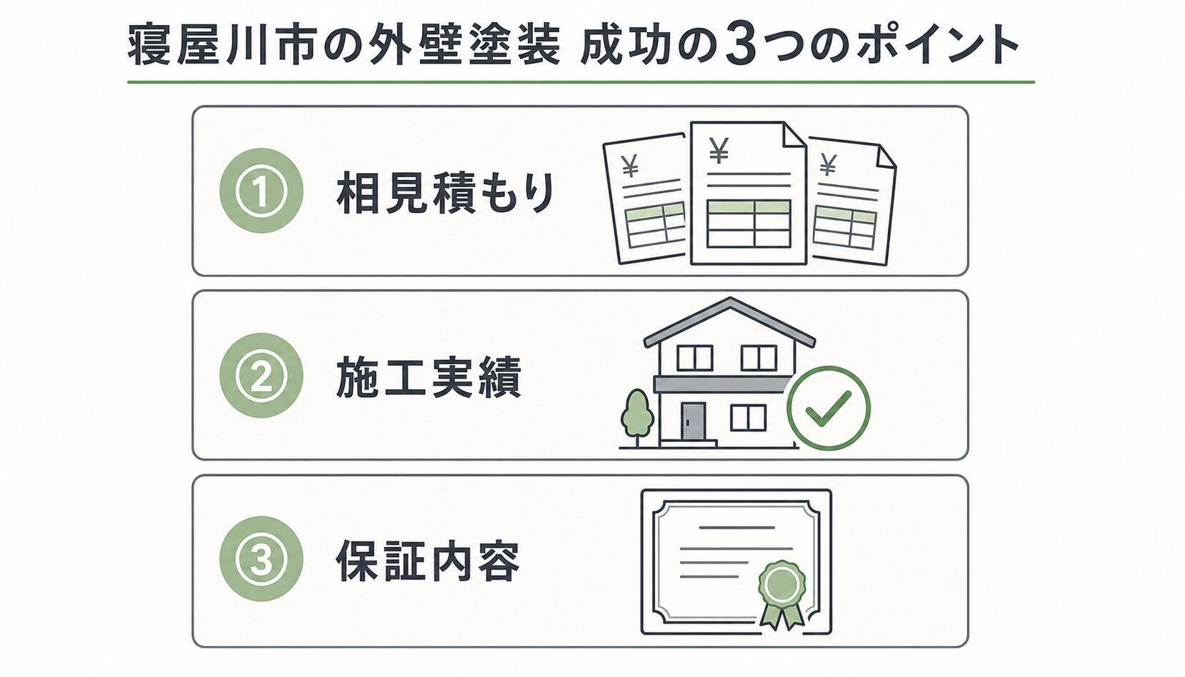 外壁塗装を成功させる3つのチェックポイント