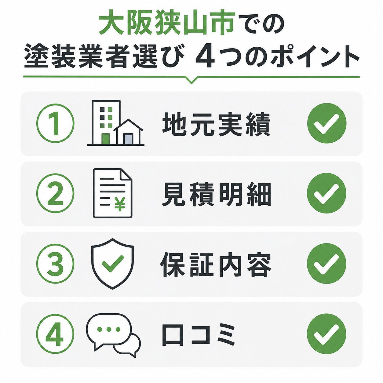 信頼できる業者を選ぶ4つのポイント
