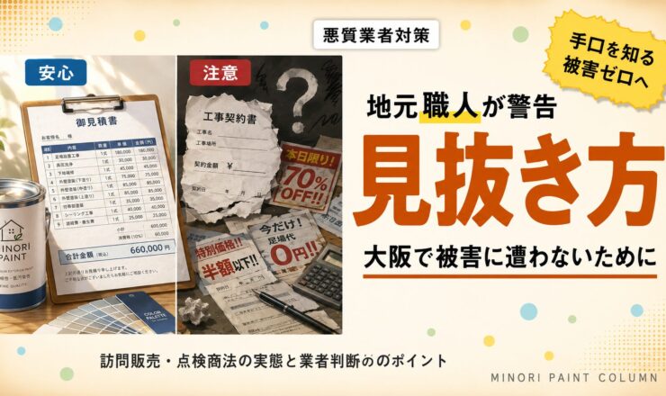 大阪の悪質塗装業者の見抜き方｜地元職人が解説