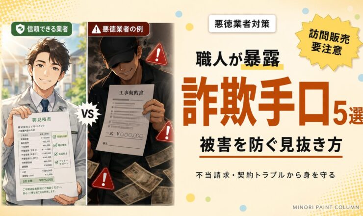 塗装業者の詐欺の手口5選｜被害事例と回避法を職人が解説