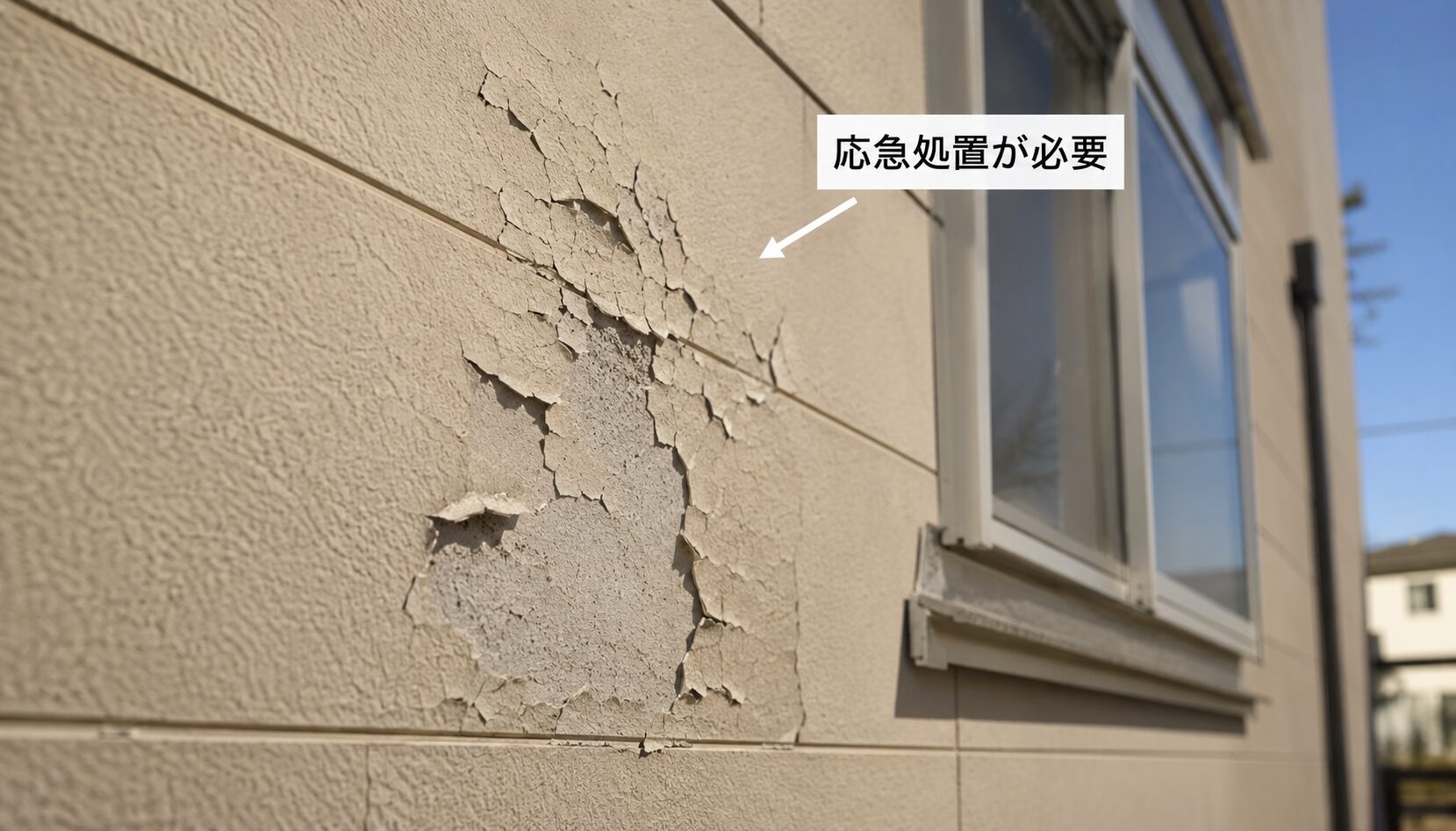外壁の剥がれは早めの応急処置が重要です