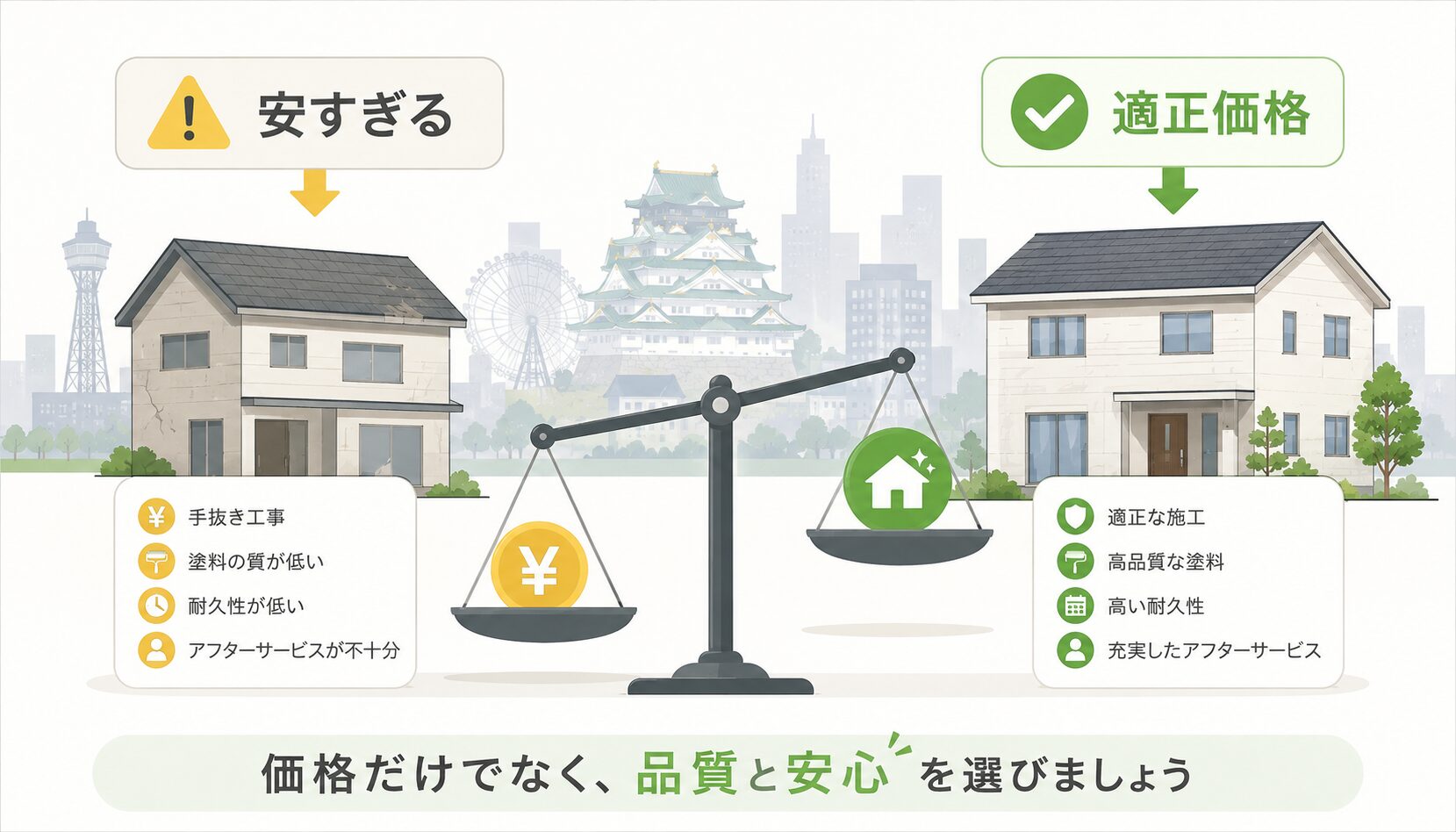 安さと適正価格の見極めが重要