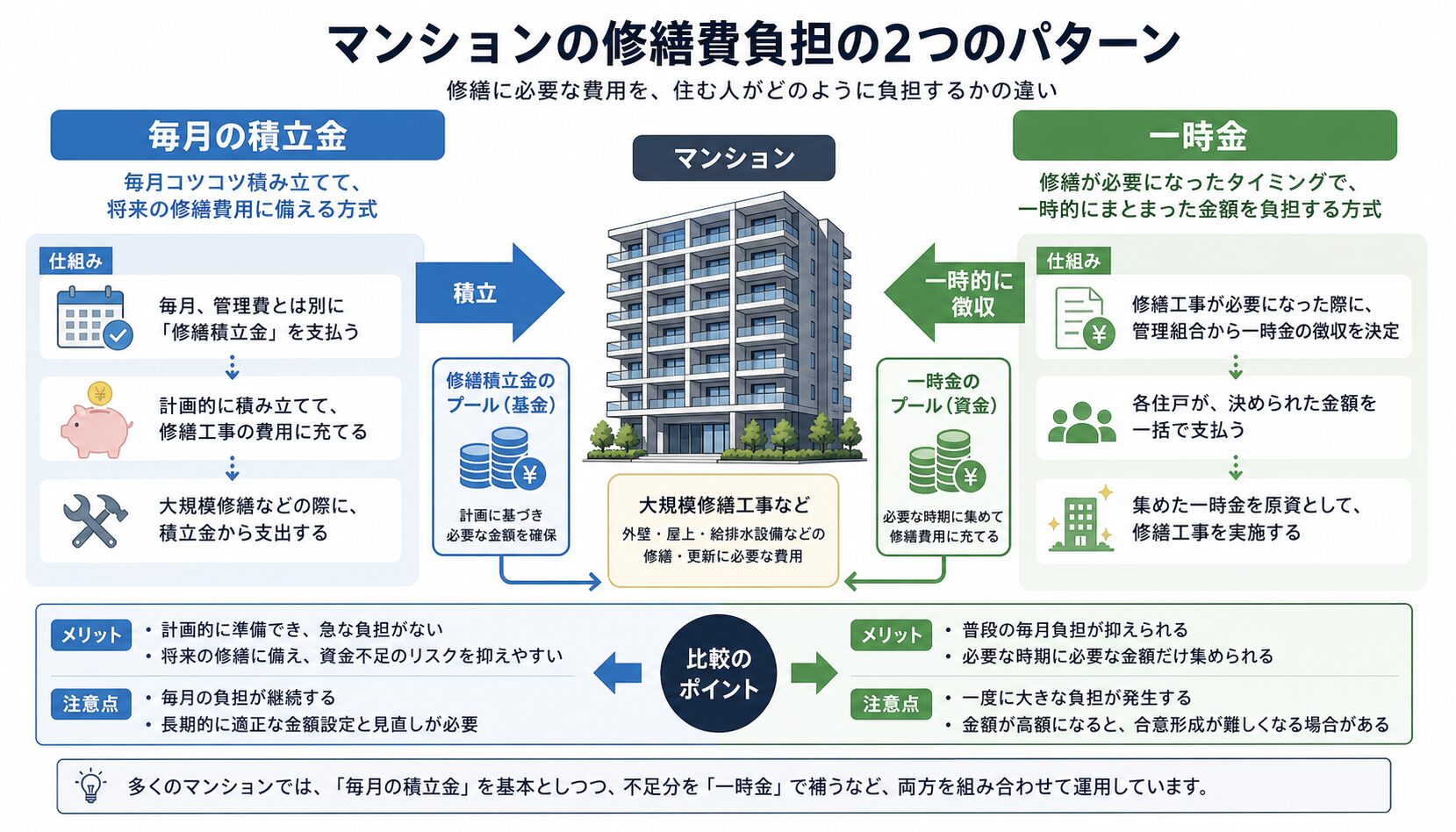 費用負担の仕組み｜修繕積立金と一時金