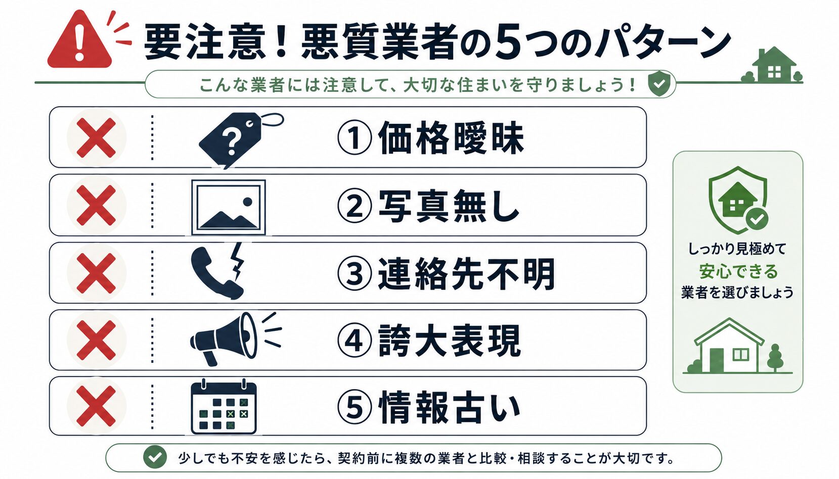 怪しいサイトに共通する5つのパターン