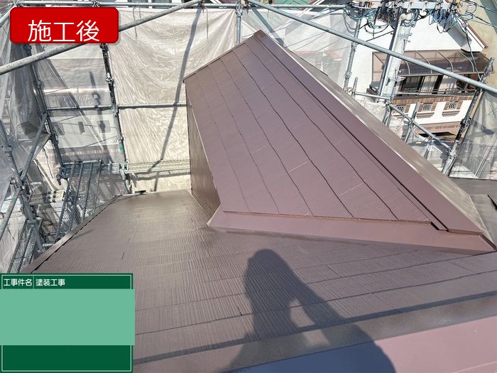八尾市久宝寺 築25年 スレート屋根 施工後全景
