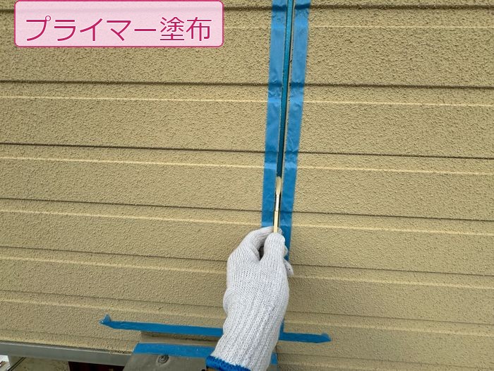 八尾市 築25年 窯業系サイディング シーリングプライマー塗布