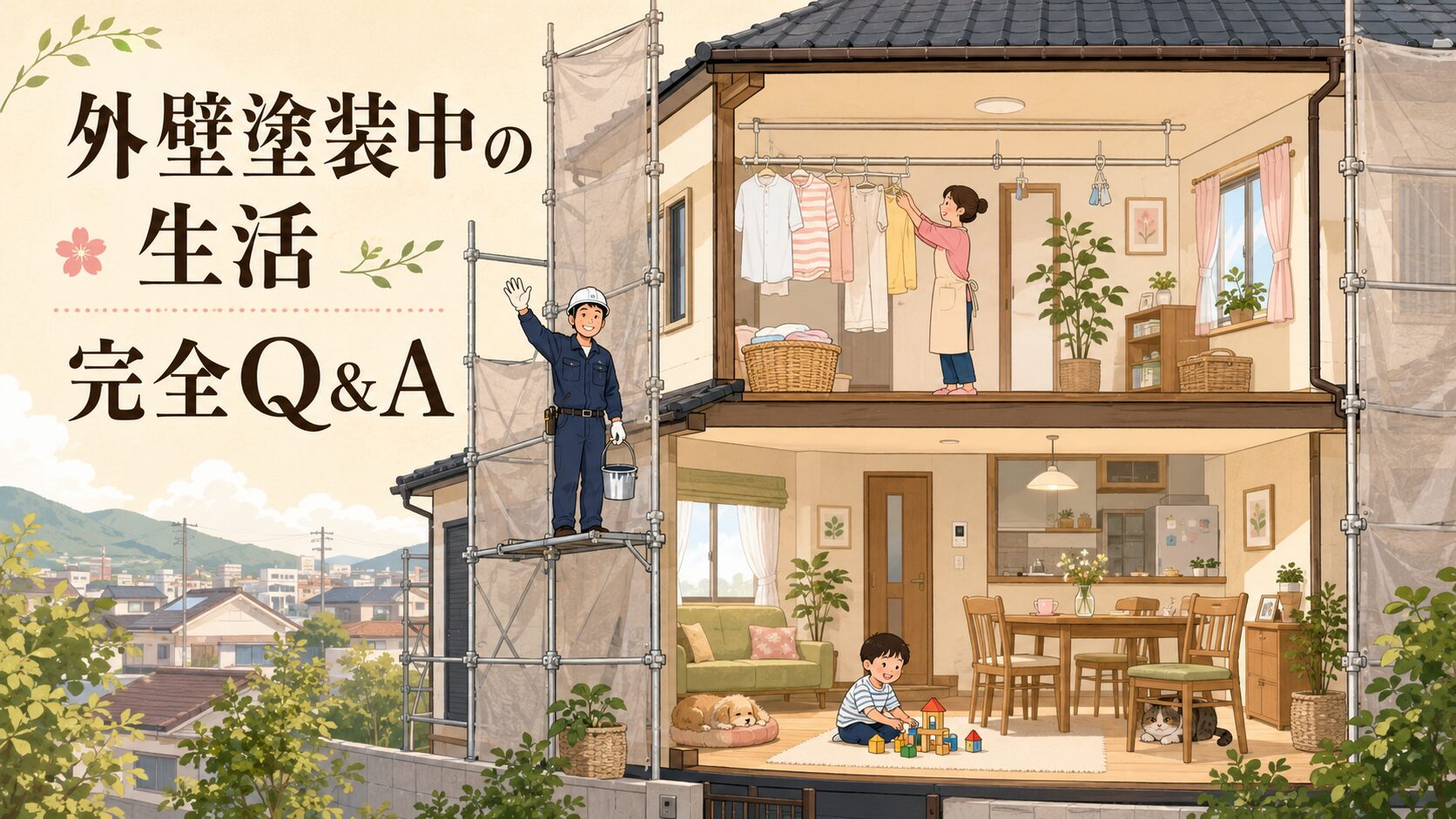 八尾市の外壁塗装 工事中の生活