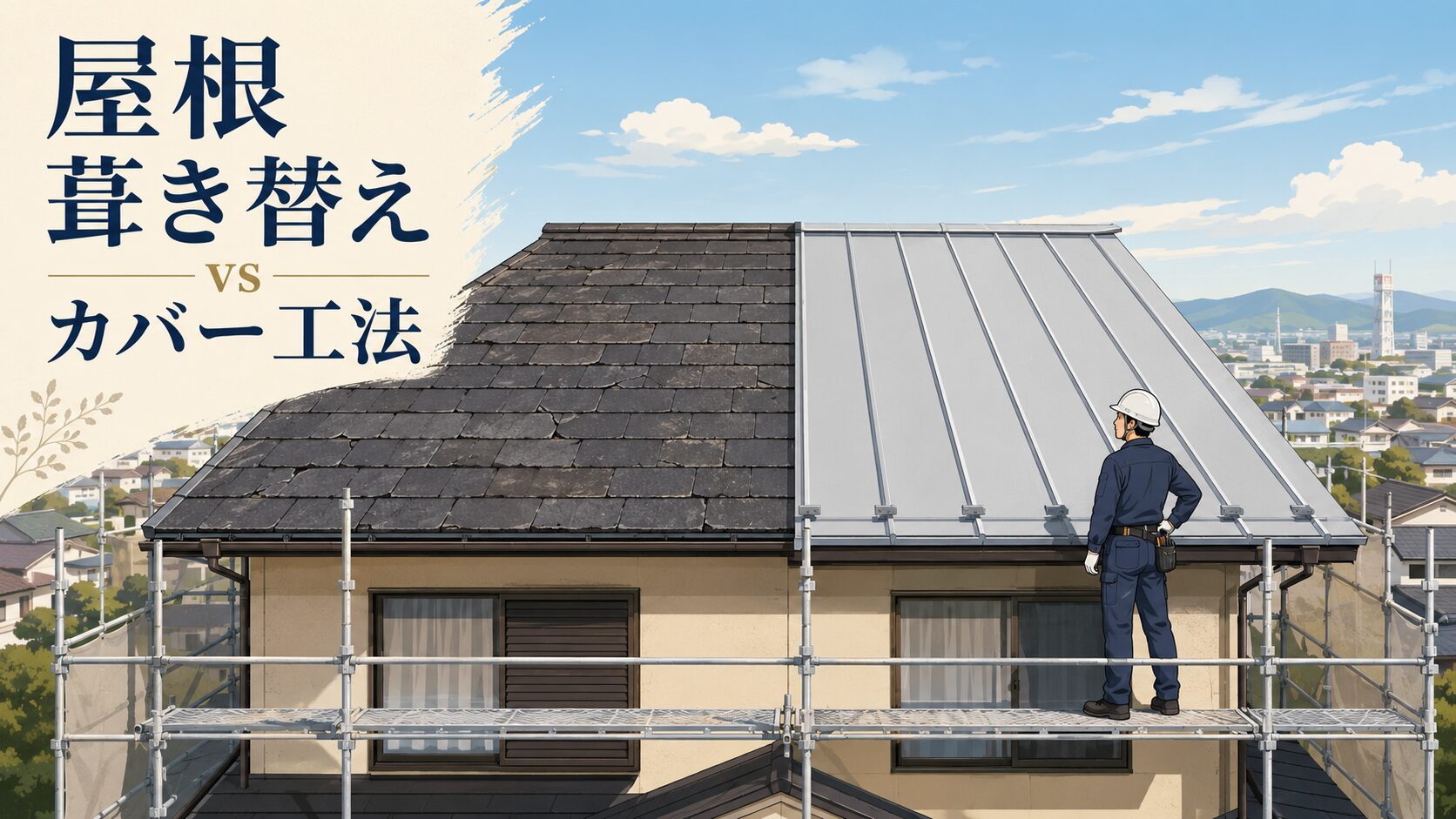 八尾市の屋根 葺き替えvsカバー工法
