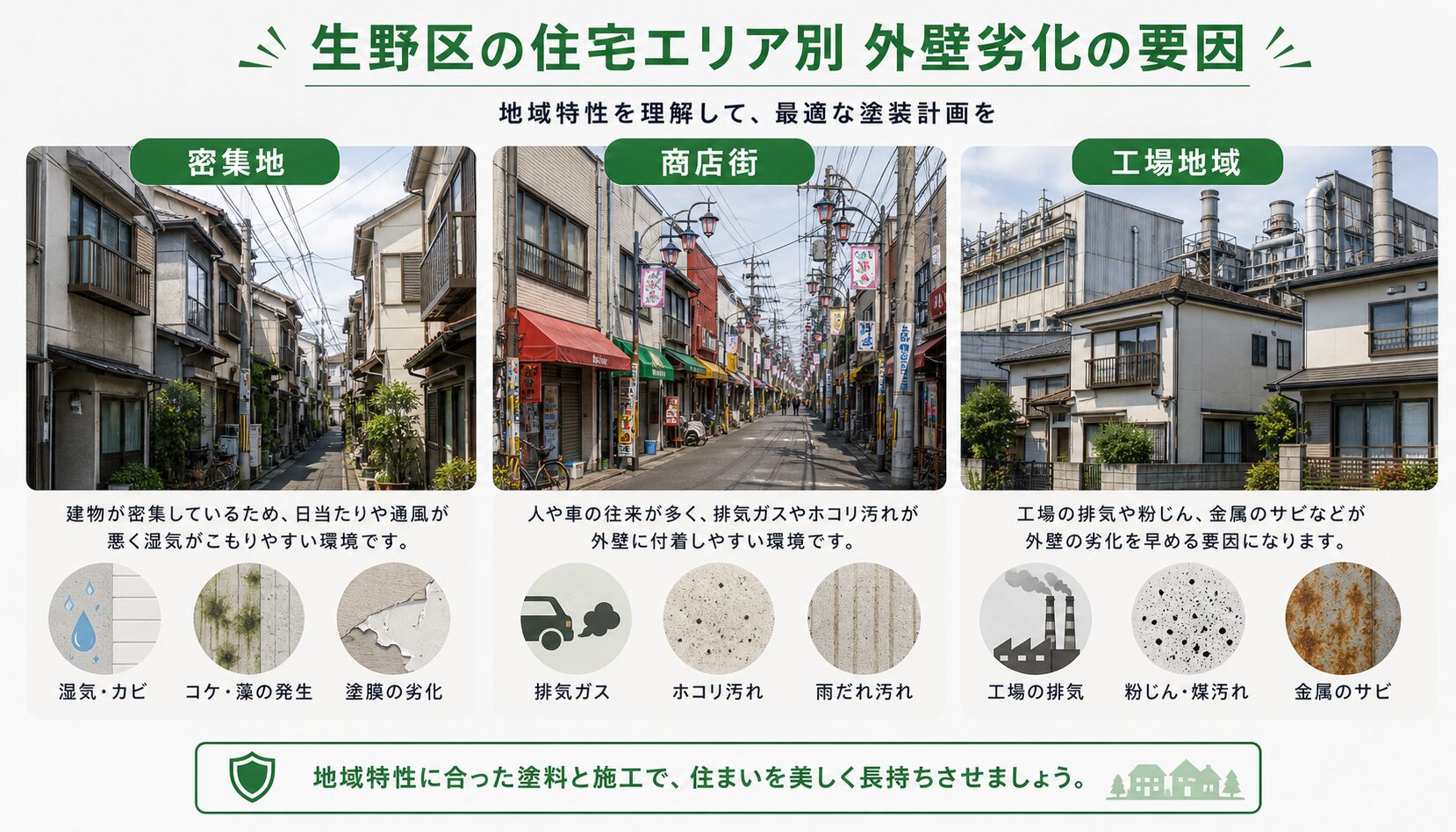 大阪市生野区の住宅特性と外壁塗装のニーズ