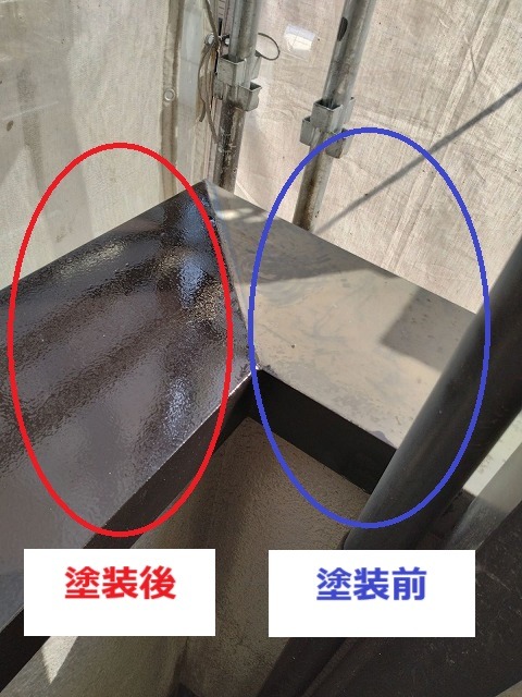 塗装して生まれ変わったベランダ笠木