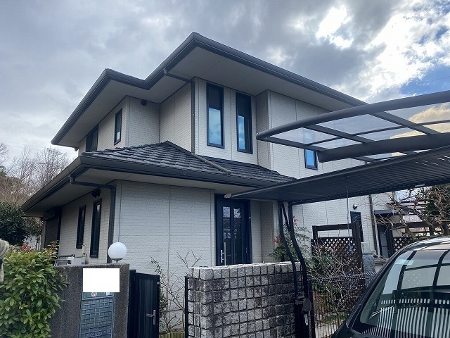 交野市星田西 積水ハウス施工住宅の施工前全景 レンガ調パネル外壁