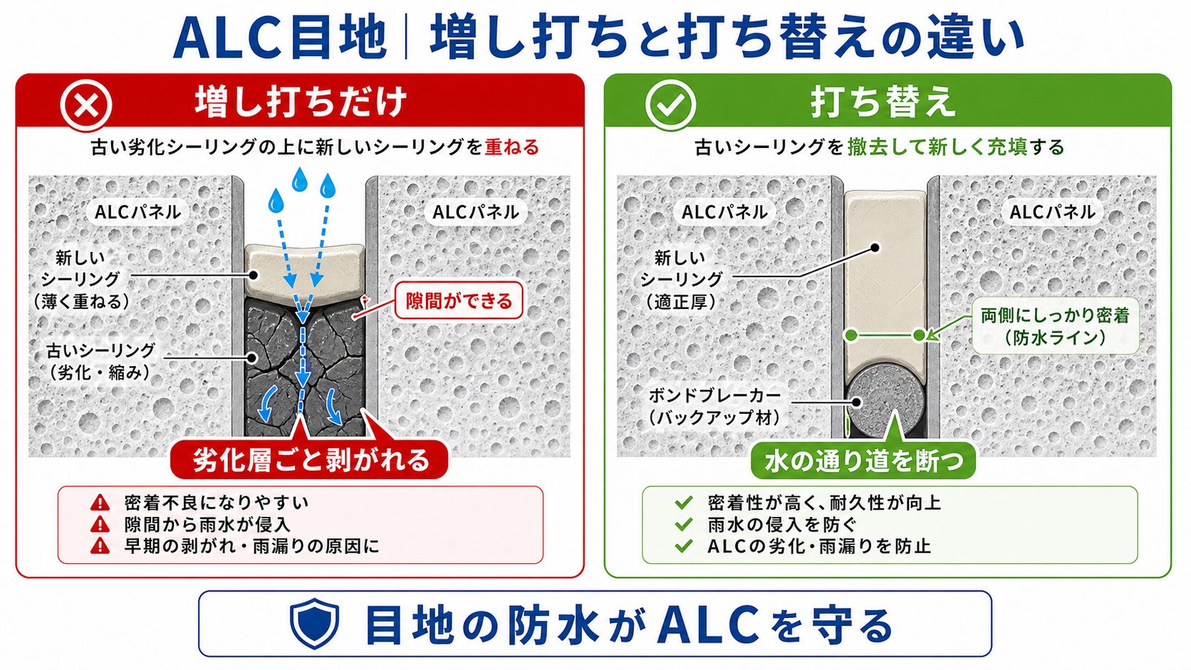 平野区のALC外壁塗装|工場・倉庫・鉄骨物件に多いALCの塗装周期・費用・注意点 図解
