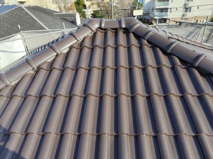 八尾市太子堂 築20年 スレート屋根 施工後の全景