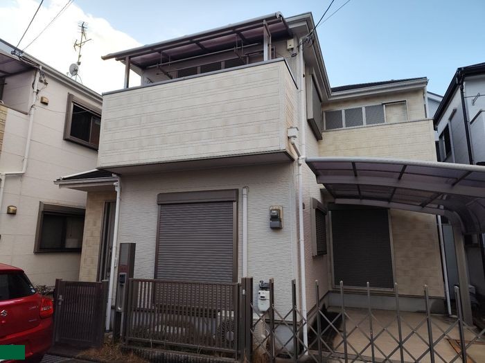 八尾市 築20年 窯業系サイディング 施工前の正面外観