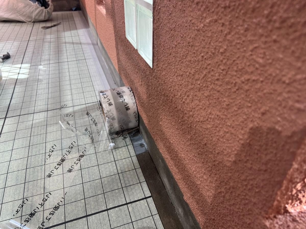 ベランダ ウレタン防水 施工中