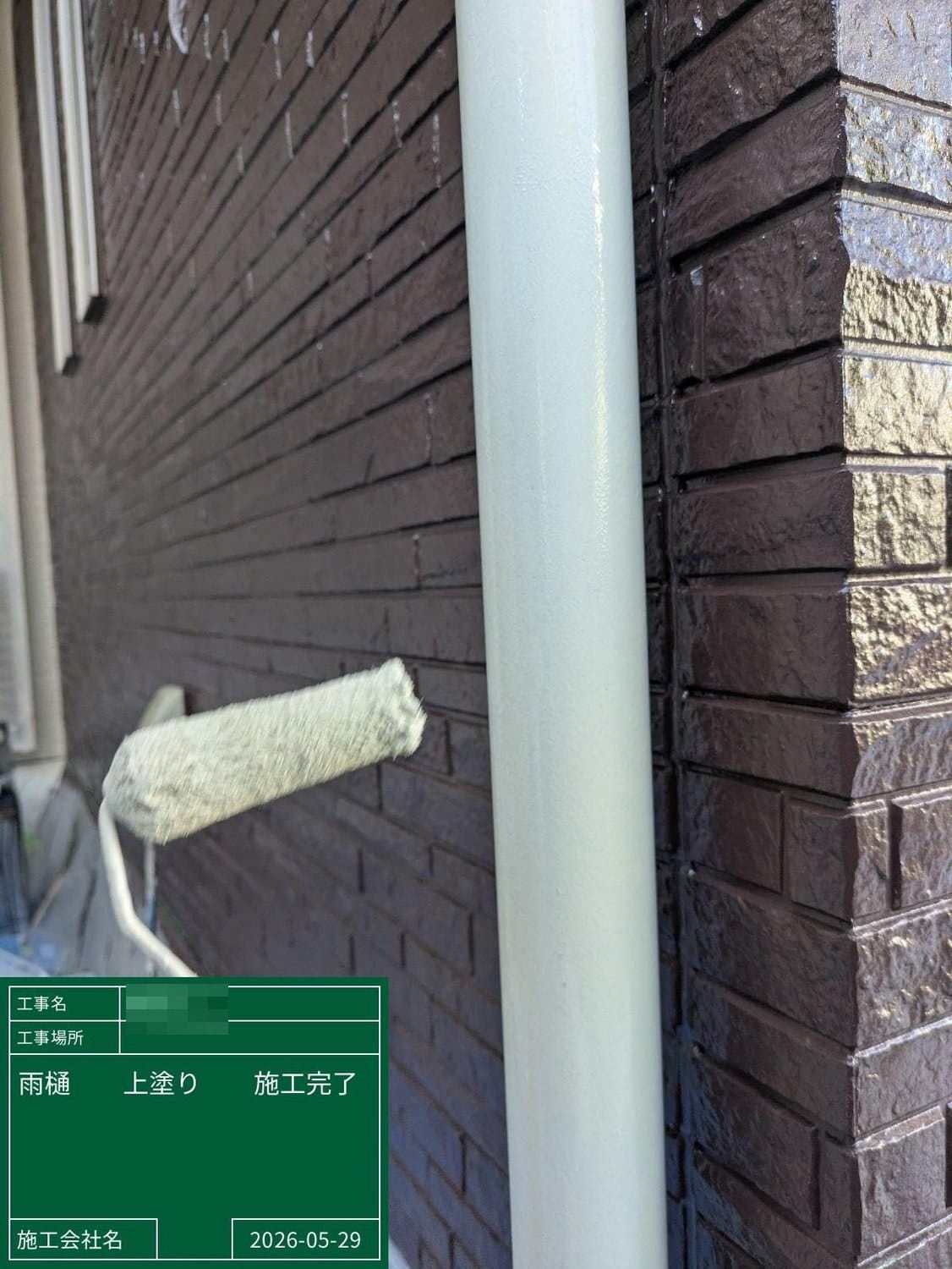 雨樋 上塗り完了