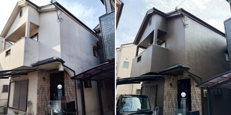 松原市別所の外壁塗装 施工前後