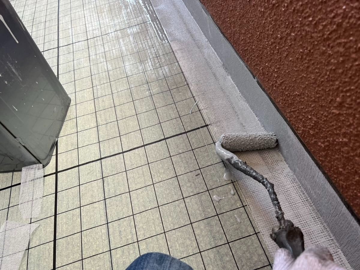 ウレタン防水 施工中