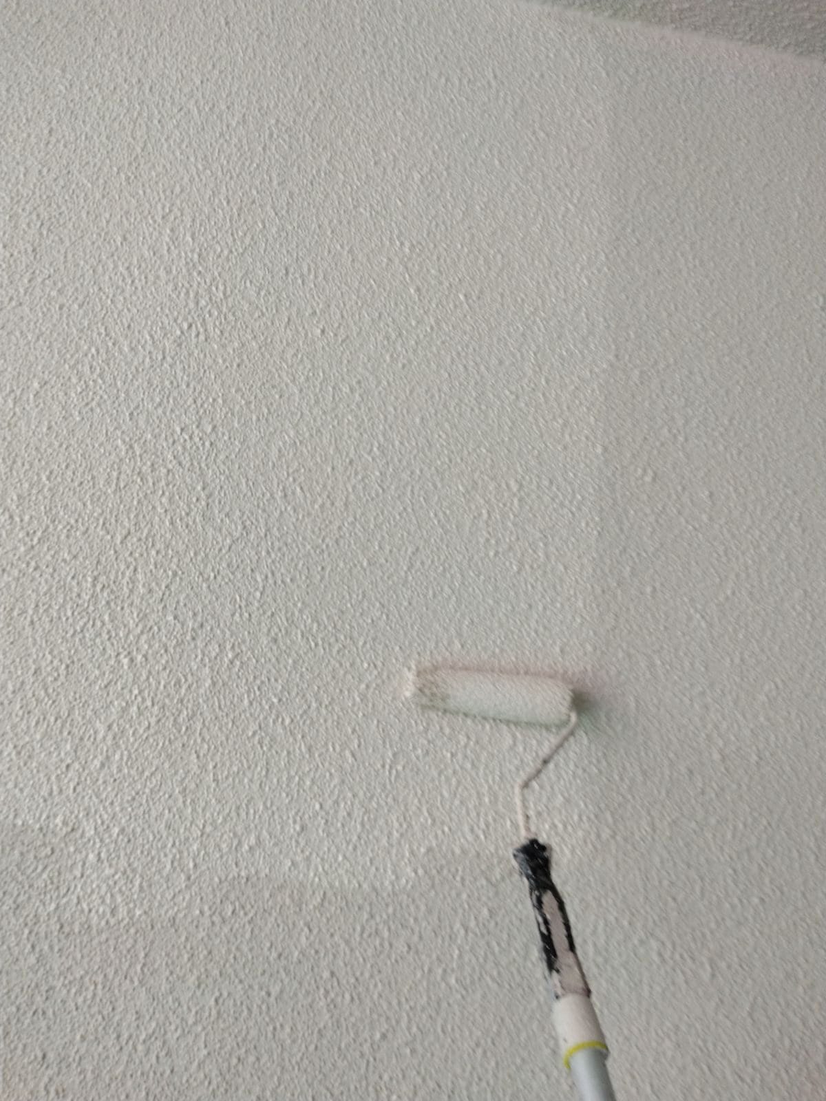 軒天 下塗り 施工中
