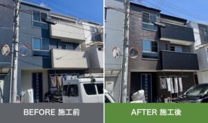 東大阪市加納|築13年 金属瓦棒屋根+外壁フッ素塗装|錆止めで決まる18日間