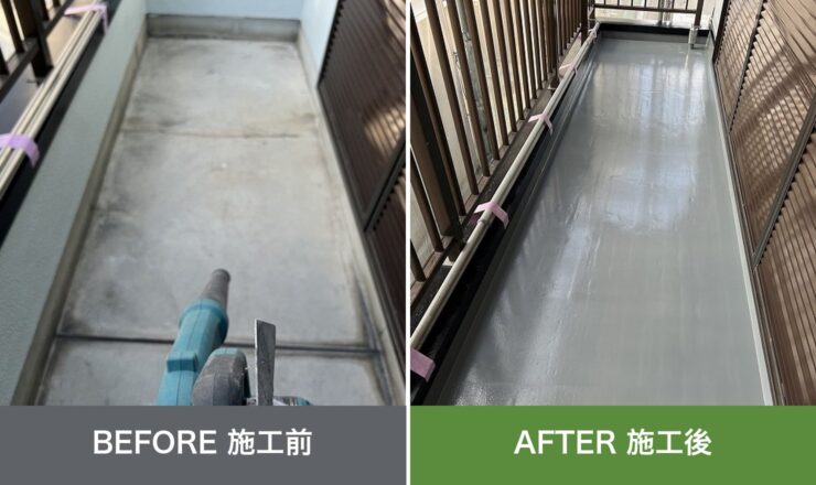 東大阪市吉田本町の外壁塗装 施工前と施工後を並べた比較写真
