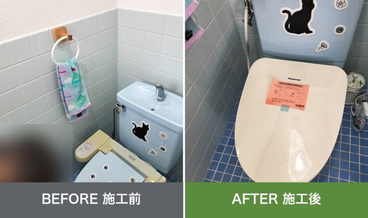 大阪市平野区加美鞍作の外壁塗装 施工前と施工後を並べた比較写真