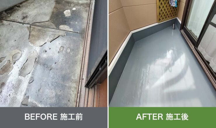 柏原市法善寺の外壁塗装 施工前と施工後を並べた比較写真