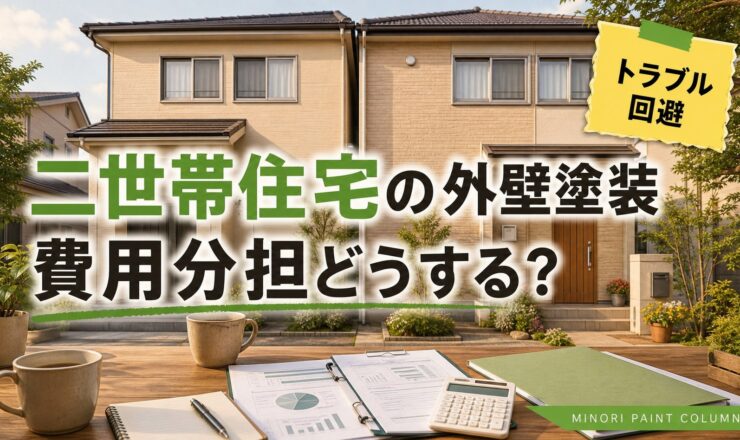 大阪市の二世帯住宅の外壁塗装と費用分担を示すサムネイル