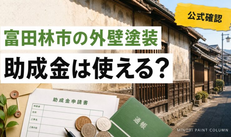 富田林市の外壁塗装に助成金が使えるかを示すサムネイル