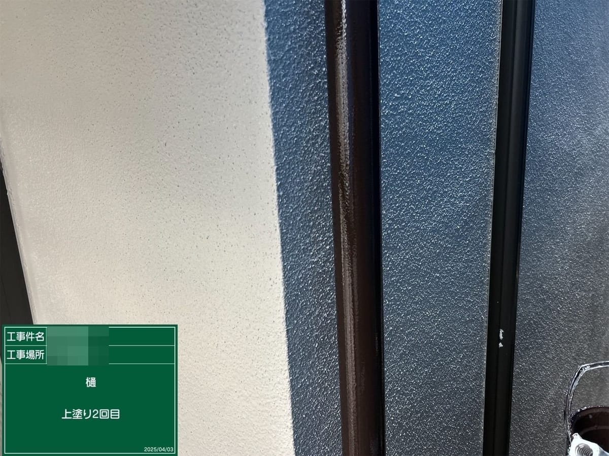 竪樋 上塗り完了