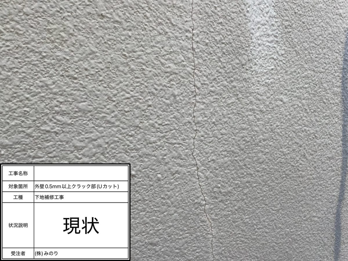 外壁 Uカット補修前